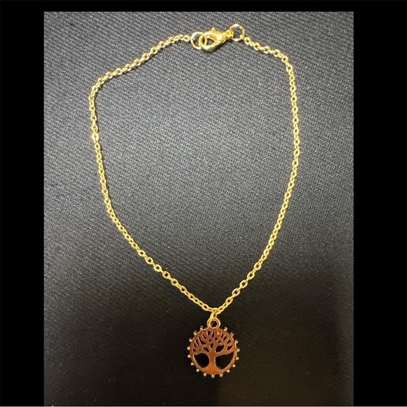 Tree of Life Ankle Bracelet - Gold Tone - Picture 2 of 3